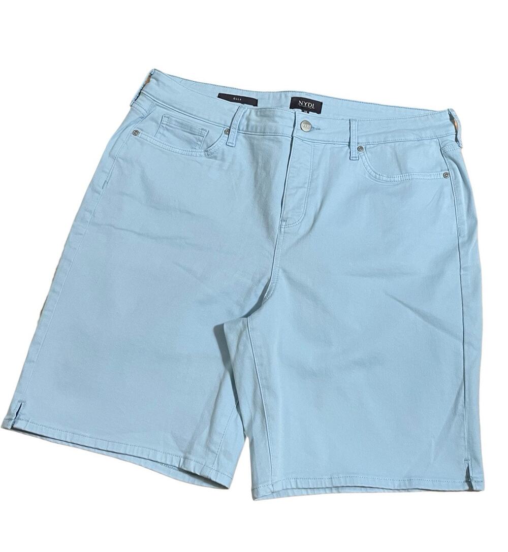 NYDJ Ella Lift Tuck Technology Pastel Blue Shorts - Size 16